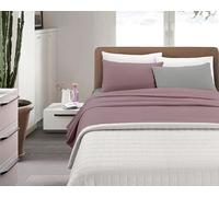 IlGruppone Completo Lenzuola Invernali Bicolore Set Biancheria da Letto Anti Pilling in Calda Flanella sopra,sotto con Angoli Elasticizzati E Federe Felpate - Rosa-Grigio - Matrimoniale