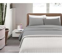 IlGruppone Completo Lenzuola Invernali Bicolore Set Biancheria da Letto Anti Pilling in Calda Flanella sopra,sotto con Angoli Elasticizzati E Federe Felpate - Grigiochiaro-grigioscuro - Matrimoniale