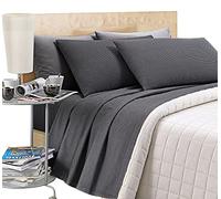 IlGruppone Completo Letto Disegno Pois Prodotto Italiano Set Lenzuola 100% Cotone Misura alla Francese - Nero