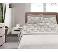 IlGruppone Completo Letto in Cotone Di Flanella Calda e Morbida Anti Pilling - Set Lenzuola Flanellato 3 Misure parure con Federe (Dis4-RosetoBeige, Piazza e mezza)