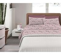 IlGruppone Completo Letto in Cotone Di Flanella Calda e Morbida Anti Pilling - Set Lenzuola Flanellato 3 Misure parure con Federe (Dis3-RosetoRosa, Matrimoniale)