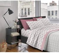 IlGruppone Completo Letto In Cotone Di Flanella Lenzuola Matrimoniali,Parure, Flanella Calda e Morbida,Anti Pilling Felpato Flanellato - Stv-FlourishRosa - Matrimoniale