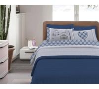 IlGruppone Completo Letto in Flanella Calda e Morbida Anti Pilling - Set Flanellato 3 Misure parure con Federe - Chalet Blu - 1 Piazza e mezza