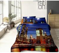 IlGruppone Completo Letto Lenzuola 100% Cotone Set Lenzuolo Moderno Sotto Sopra Federe Due Stampe In Altissima Definizione - Dis63Bernese - Matrimoniale (Dis69City, Matrimoniale)