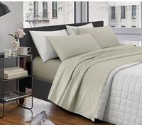 IlGruppone Completo Letto Lenzuola Matrimoniale,100% Cotone, Set Letto, Lenzuolo sopra, sotto e Federe 2 Piazze - Latte