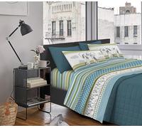 IlGruppone Completo Letto Stampato Made in Italy 100% Cotone Set Lenzuolo sopra sotto Federe - BauBauVerde - Matrimoniale