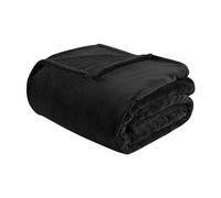 IlGruppone Coperta Plaid Tinta Unita Pile Morbida Calda 210Gr/Mq Flanella di Microfibra Letto Copertina Divano Vellutata Invernale Singolo Matrimoniale - Plaid 120x150Cm - Nero