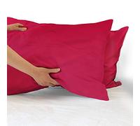IlGruppone Coppia federe per Cuscino guanciale Letto 100% Cotone Made in Italy con Patella Interna - Ciclamino - 52x80 cm