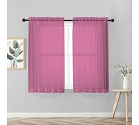 IlGruppone Coppia Tendine Tende 60 x 150 Cm Finestra Semi Oscuranti A Tinta Unita Leggera Cucina Camera Cameretta 2 Pannelli - Lilla