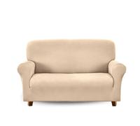 IlGruppone Copridivano in Velluto Elegante Impermeabile Tessuto Elasticizzato Antimacchia Copripoltrona Salva Divano Due Tre Posti Cover Sofà Universale Certificato Oekotex - Crema - Divano 2 posti