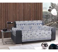 IlGruppone Copridivano Trapuntato Made in Italy Scegli tra 1,2,3,4 posti Salva Divano copripoltrona Mille Cuori Blu