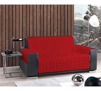 IlGruppone Copridivano Trapuntato Made in Italy Scegli tra 1,2,3,4 posti Salva Divano copripoltrona Tinta Unita 6 Colori Disponibili - Tre posti Rosso