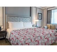 IlGruppone Copriletto Estivo Made in Italy 100% Cotone Coperta Leggera Piquet Singolo Matrimoniale Piazza e Mezza - Geometrico Rosso - 1 Piazza