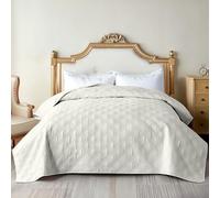 IlGruppone Copriletto Trapuntato Matrimoniale Elegante Trapuntino Microfibra Effetto Raso Due Piazze Coperta Letto Leggera Primavera Estate Trapunta Coperta Leggera - Crema