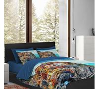 IlGruppone Copripiumino In Cotone Matrimoniale Sacco e Federe Due Piazze Con Stampe In Altissima Definizione Parure Letto - 06Luna - Singolo (455Terre, Una piazza e mezza)