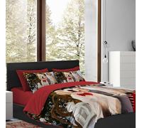 IlGruppone Copripiumino In Cotone Matrimoniale Sacco e Federe Due Piazze Con Stampe In Altissima Definizione Parure Letto - (72Dogs, Matrimoniale)