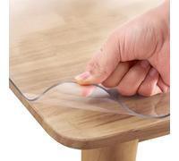 IlGruppone Copritavolo Trasparente in PVC 1.5 Mm Pellicola Protettiva Cover Tavolo Tovaglia Protezione Mollettone Antimacchia per Tavoli Cucina Salotto Ufficio Scrivania - Trasparenti - 100x240Cm