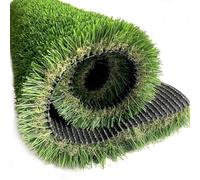 IlGruppone Erba Sintetica Giardino 3.5 Cm Bicolore Effetto Secco Drenante Resistente UV Terrazzo Balcone Manto Calpestabile 35Mm Prato Sintetico Artificiale - Bicolore - 1X5 MT