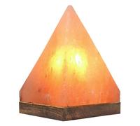 IlGruppone Lampada di Sale Himalayano Originale Naturale Realizzata A Mano con Base in Legno di Acacia Pezzo Unico Prodotto Certificato con Spina Europea - Pyramid13x20Cm-3Kg