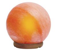 IlGruppone Lampada di Sale Himalayano Originale Naturale Realizzata A Mano con Base in Legno di Acacia Pezzo Unico Prodotto Certificato con Spina Europea - Ball15x17Cm-3Kg