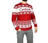 IlGruppone Maglione Natalizio Unisex Uomo Donna Maniche Lunghe Maglioncino Pullover Natale Idee Regalo Maglioni di Natale di Coppia Famiglia (IT, Testo, L, Regular, Regular, Cortina)