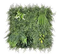 IlGruppone Pannello Stile Giungla Foglie Artificiale A Parete Per Interno Esterno Giardino Verticale Siepe Finta Muro Bosco Erba Recinzione Anticaduta Frangivista - Dalia - 50x50 cm