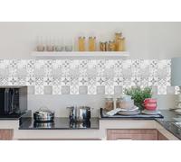 IlGruppone Paraschizzi da Parete Cucina Pannello Adesivo Prodotto Italiano con Inchiostro Atossico Ignifugo e Resistente all'Acqua - CeramicaGrigia - 50x80cm
