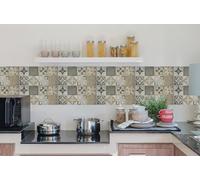 IlGruppone Paraschizzi da Parete Cucina Pannello Adesivo Prodotto Italiano con Inchiostro Atossico Ignifugo e Resistente all'Acqua - CeramicaBeige - 50x280cm
