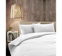 IlGruppone Parure Copripiumino Due piazze 100% Raso di Cotone Sacco e Federa Matrimoniale - Bianco