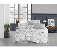 IlGruppone Parure Copripiumino Matrimoniale Sacco e Federe Due Piazze con Stampe Moderne in Morbido Cotone Stampato Letto Due Piazze Disegni Moderni in più Colori - 13FoglieBianco