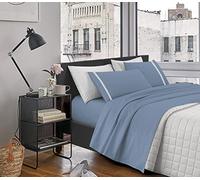 IlGruppone Passione Casa Completo Letto Lenzuola Matrimoniale,100% Cotone, Set letto, Lenzuolo Sopra, Sotto e Federe 2 Piazze - Fiorellini blu (Pizzo Blu)