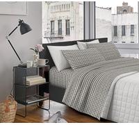 IlGruppone Passione Casa Completo Letto Lenzuola Matrimoniale,100% Cotone, Set letto, Lenzuolo Sopra, Sotto e Federe 2 Piazze - Fiorellini blu (Torres Marrone)