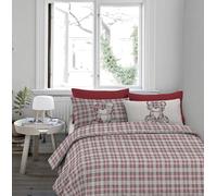 IlGruppone Passione Casa Copripiumino in Flanella Felpato Prodotto Italiano 100% Cotone di Flanella Sacco e Federe - Singolo - Beige (TartanOrsetto Rosso, Singolo)