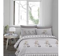 IlGruppone Passione Casa Copripiumino in Flanella Felpato Prodotto Italiano 100% Cotone di Flanella Sacco e Federe -Matrimoniale -Renne Beige