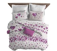 IlGruppone Passione Casa Parure copripiumino made in Italy 100% cotone con stampa sacco e federe, singolo o matrimoniale, parure letto (Mongolfiera Lilla, Matrimoniale)