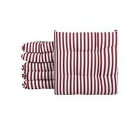 IlGruppone Passione Casa Set 4/6 Cuscini Cucina Geometrico Sedia con Lacci 4 Punti Comodi Prodotto Italiano 40 x 40 in Cotone Imbottiti Spessore 6 Cm - Barry Rosso - 6 Pezzi