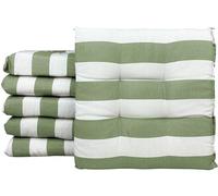 IlGruppone Passione Casa Set 4/6 Cuscini Cucina Geometrico Sedia con Lacci 4 Punti Comodi Prodotto Italiano 40 x 40 in Cotone Imbottiti Spessore 6 Cm - PaoloVerde - 6 Pezzi