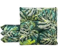 IlGruppone Passione Casa Set 4/6 Cuscini Cucina Geometrico Sedia con Lacci 4 Punti Comodi Prodotto Italiano 40 x 40 in Cotone Imbottiti Spessore 6 Cm - AlbusVerde - 4 Pezzi