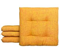 IlGruppone Passione Casa Set 4/6 Cuscini Sedia Con Lacci 4 Punti Cucina Imbottiti Spessore 6 Cm Prodotto Italiano 40 x 40 in Cotone Tinta unita - Giallo - 4 Pezzi