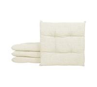 IlGruppone Passione Casa Set 4/6 Cuscini Sedia con Lacci 4 Punti Cucina Imbottiti Spessore 6 Cm Prodotto Italiano 40 x 40 in Cotone Tinta Unita - Panna - 4 Pezzi