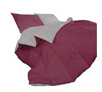 IlGruppone Piumino Invernale Caldo piumone 3 Misure Double Face Microfibra Anallergico - Bordeaux/Panna - 2 Piazze