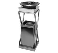 IlGruppone Posacenere 2 in 1 da Terra Professionale Elegante Interno Esterno con Secchio Cestino Gettacarte Spazzatura Realizzati in Acciaio Marmo Acciaio - Modello Luxe (Modello flaros)