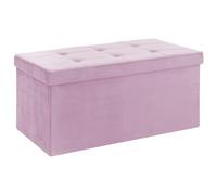 IlGruppone Pouf Contenitore in Velluto Rettangolare Moderno Panca Fondo Letto Cassapanca Soggiorno Panchina per Ingresso Scarpiera Sgabello Panca Moderna - RosaAntico