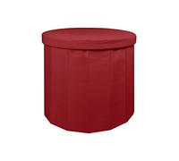 IlGruppone Pouf Contenitore Rotondo Portaoggetti in Ecopelle Poggiapiedi Salotto Sgabello Pouff Camera Design con Coperchio - Bordeaux