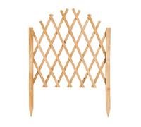 IlGruppone Recinzione Estensibile in Legno a Griglia 117x65 cm con Picchetti Pieghevole per Giardino e Aiuole Disponibile Verde, Naturale, Marrone - Naturale