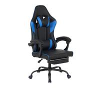 IlGruppone Sedia da Gaming Massaggiante,Sedia Gamer Con Poggiapiedi Telescopico,Reclinabile 90-135°,Poltrona da Gaming con Poggiatesta Cuscino Lombare,Sedie Da Ufficio,Portata 150kg - Blu