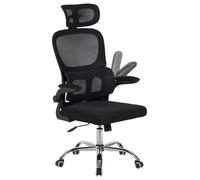 IlGruppone Sedia da Ufficio Professionale Ergonomica Rete Traspirante Supporto Lombare Adattivo Poltrona Direzionale Poggiatesta Regolabile Braccioli Ribaltabili Fino 150 kg - Nero