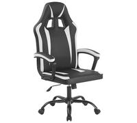IlGruppone Sedia Gaming Adulto Professionale Similpelle Reclinabile con Braccioli Ufficio Regolabile in Altezza Pistone Gas Gamer Portata 150 kg - Bianco