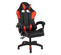 IlGruppone Sedia Gaming Professionale SimilPelle Reclinabile Con Braccioli Poltrona Ufficio Regolabile in Altezza Pistone Gas,Cuscino Poggiatesta E Lombare Gamer -Rosso