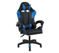 IlGruppone Sedia Gaming Professionale SimilPelle Reclinabile Con Braccioli Poltrona Ufficio Regolabile in Altezza Pistone Gas,Cuscino Poggiatesta E Lombare Gamer - Blu